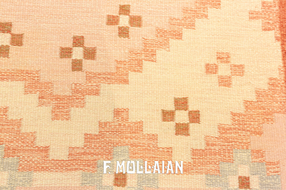 Tapis Kilim Suédois Rollakan Rose Couleur n°:953714